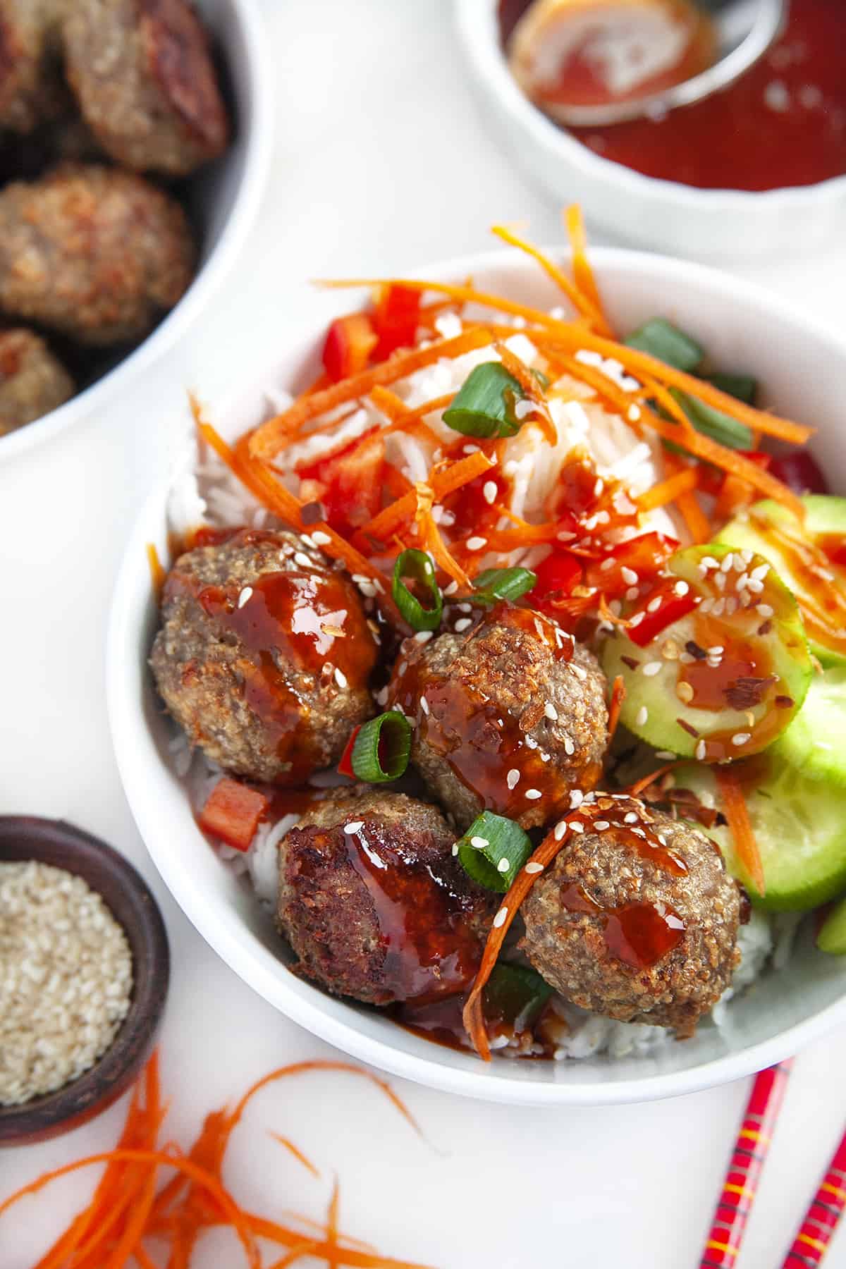 chicken meatball bowls