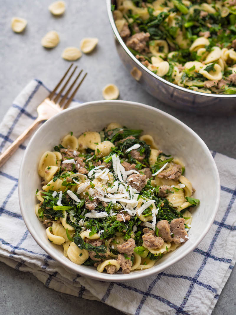 pasta with mustard greens and sausage