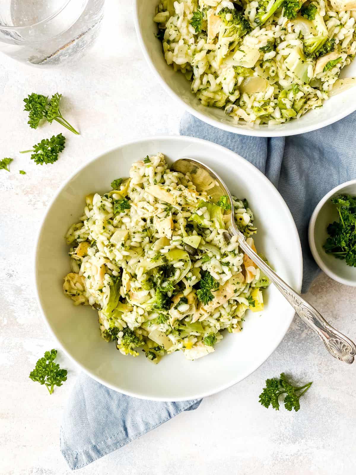 pesto chicken risotto