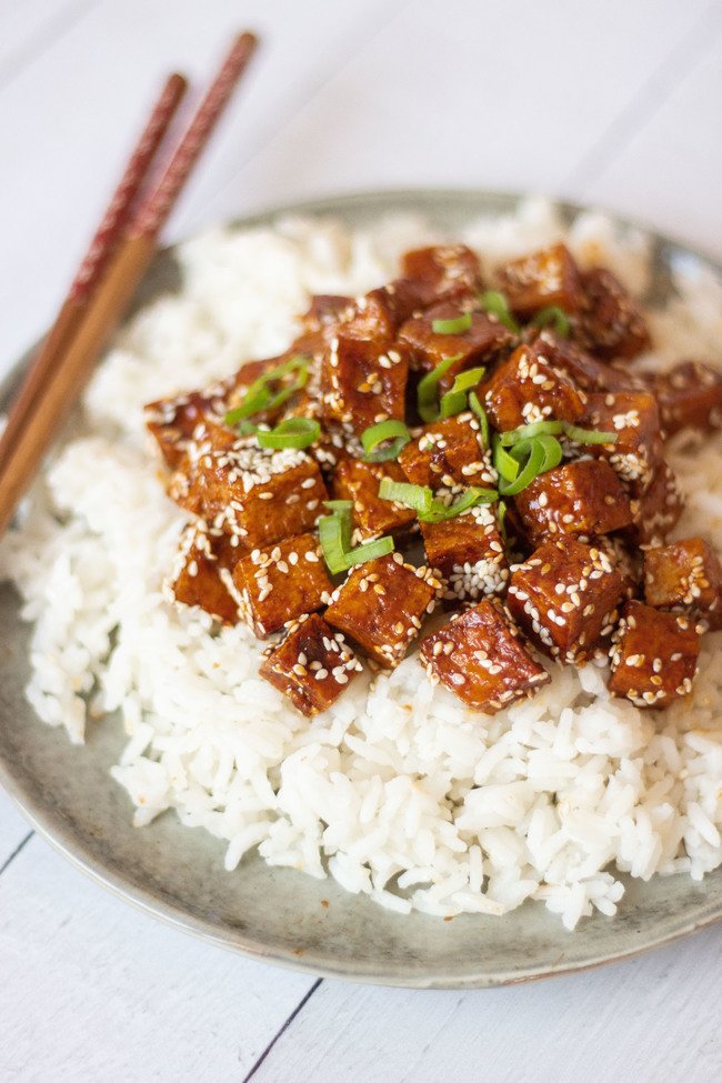 garlic teriyaki tofu