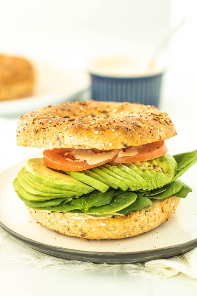 avocado bagel sandwich