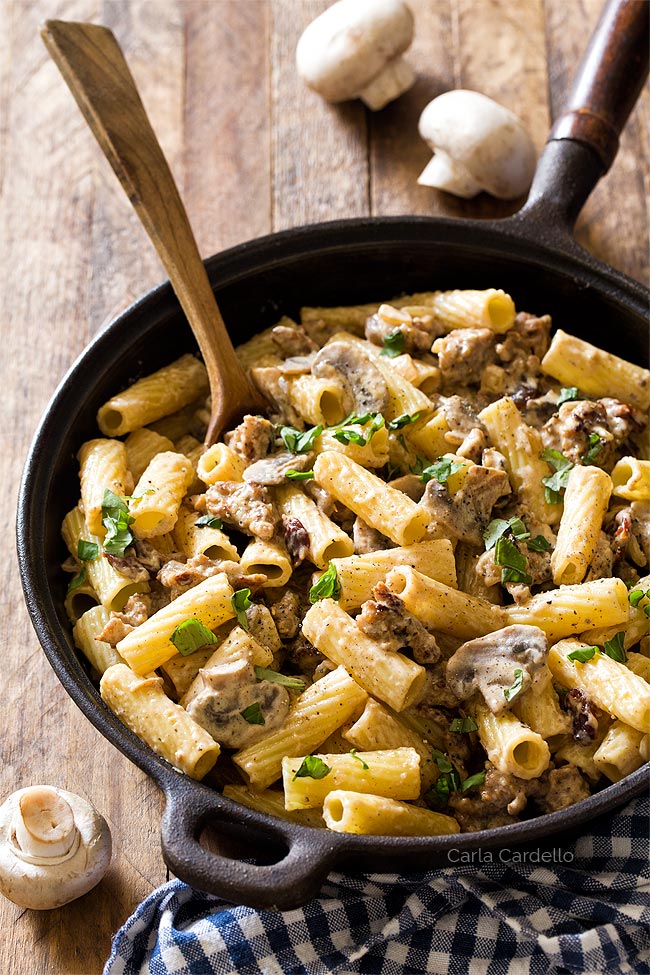 sausage and mushroom pasta