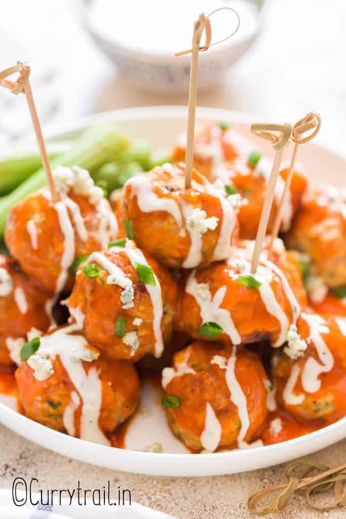 buffalo chicken meatballs