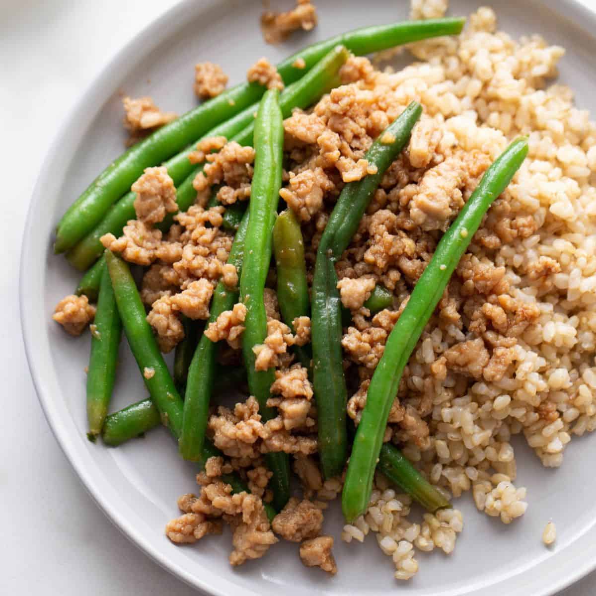 ground chicken stir fry with green beans