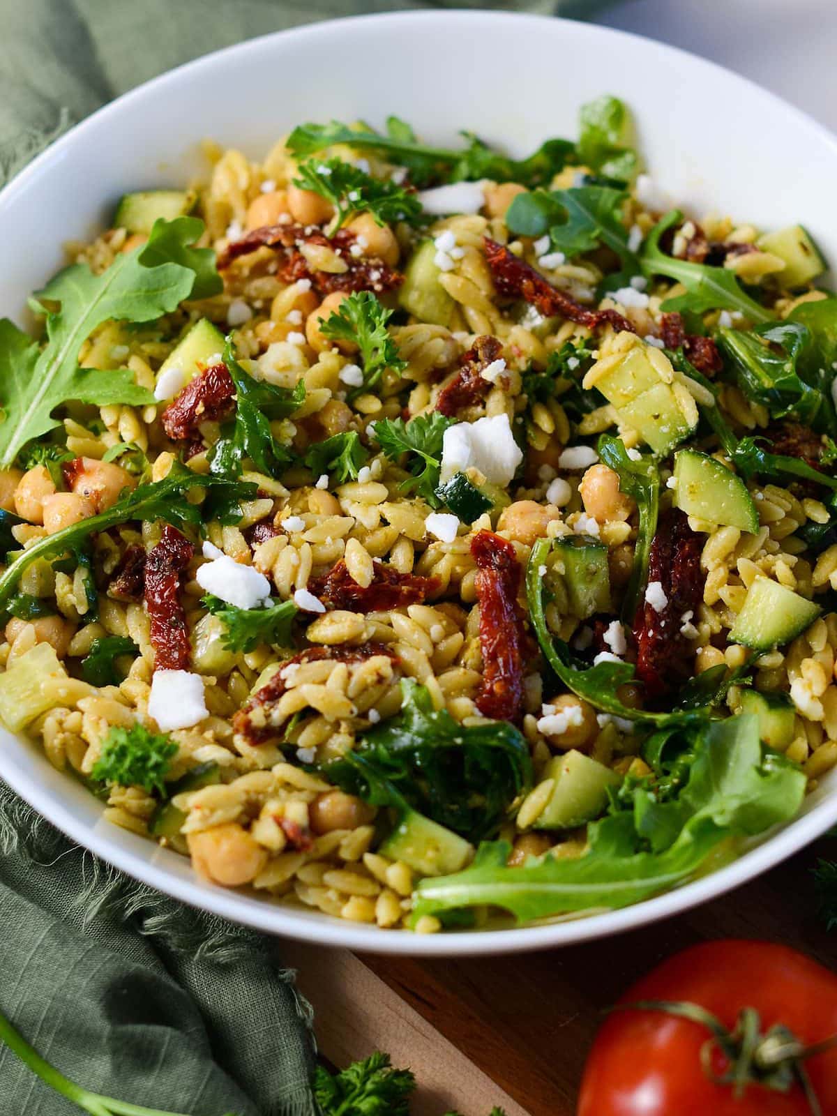 pesto orzo salad