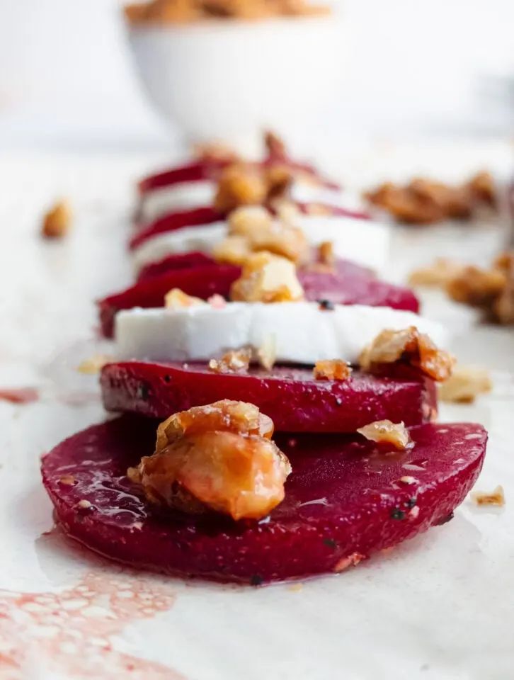 beet salad with candied walnuts