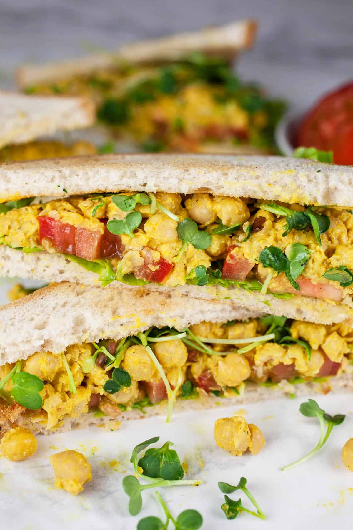 curried chickpea salad sandwich