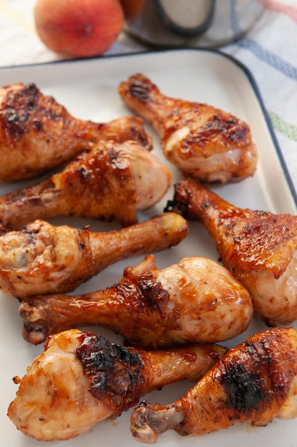 ginger peach barbecued chicken legs