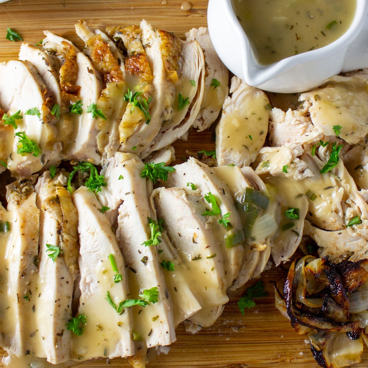 roast chicken breast with gravy