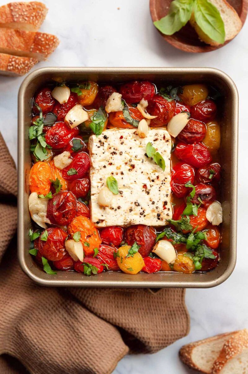 baked feta dip with tomatoes