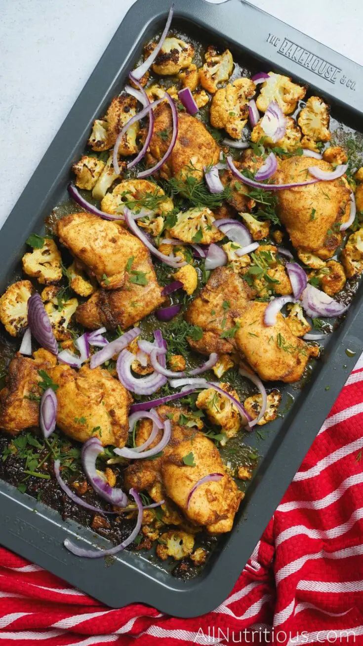 sheet pan chicken and cauliflower