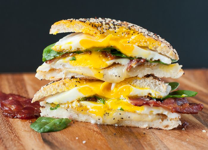 everything bagel breakfast sandwich