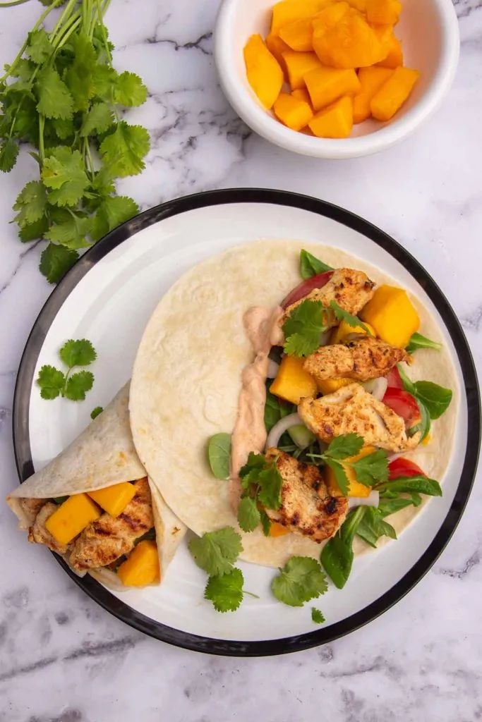 grilled chicken wraps with mango