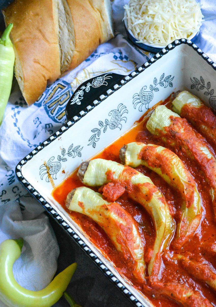 sausage stuffed banana peppers