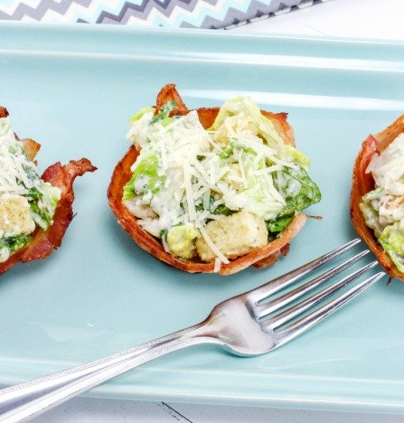 caesar salad bacon cups