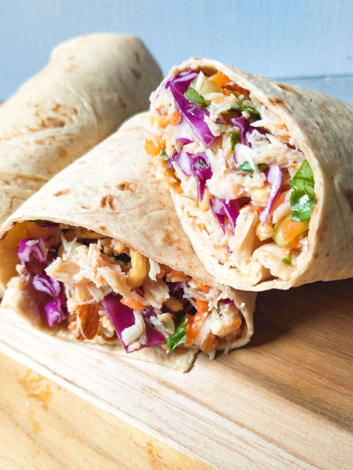 Asian chopped chicken salad wrap