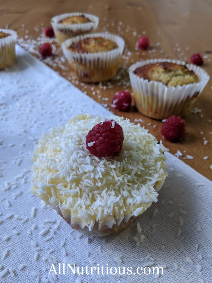 raspberry coconut cupcakes