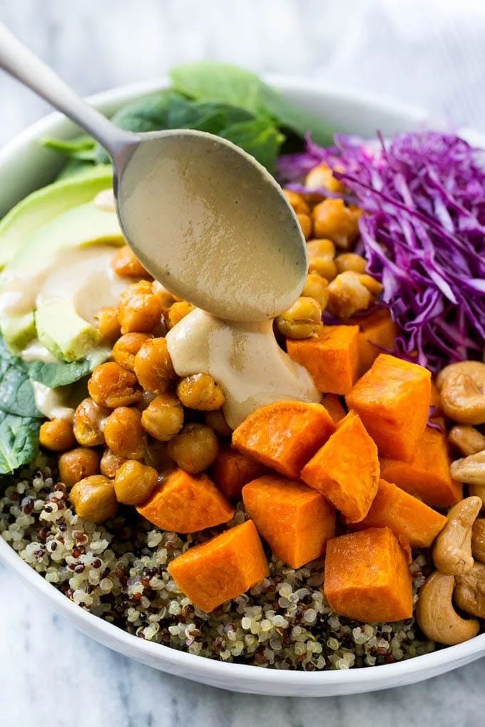 buddha bowls with sweet potato