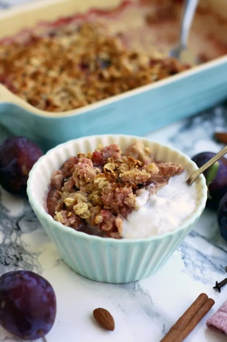 plum crisp with coconut