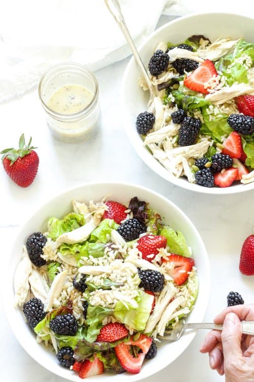 chicken berry and brown rice bowls