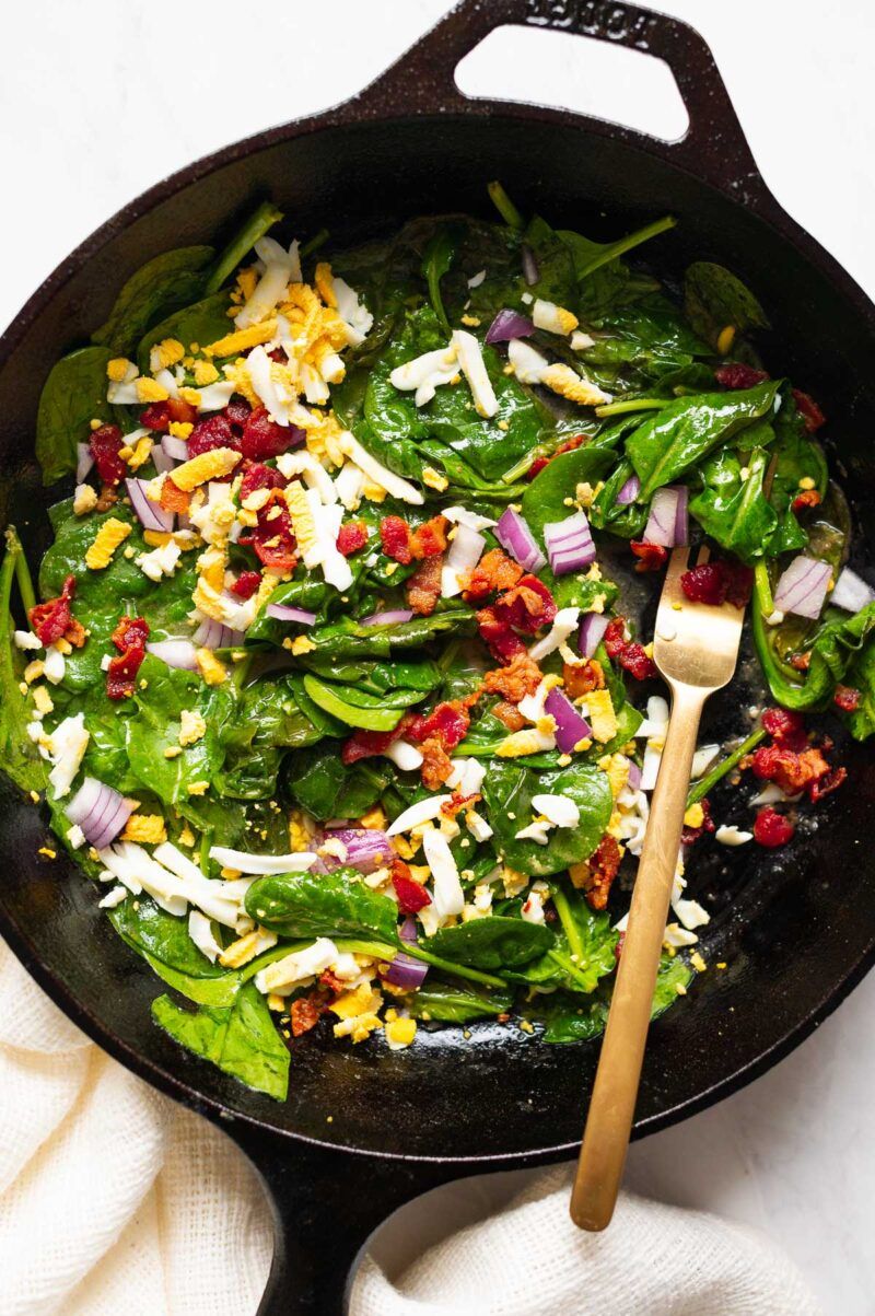 wilted spinach salad