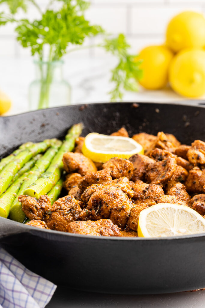 lemon garlic chicken and asparagus