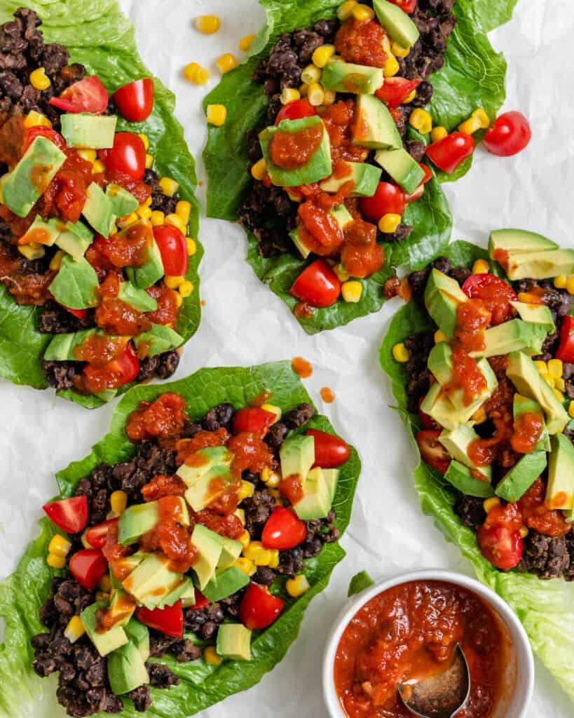 black bean lettuce wraps