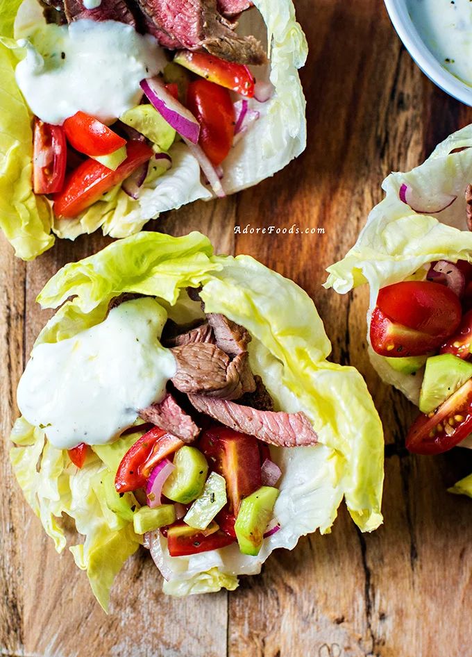 Greek style lamb lettuce wraps