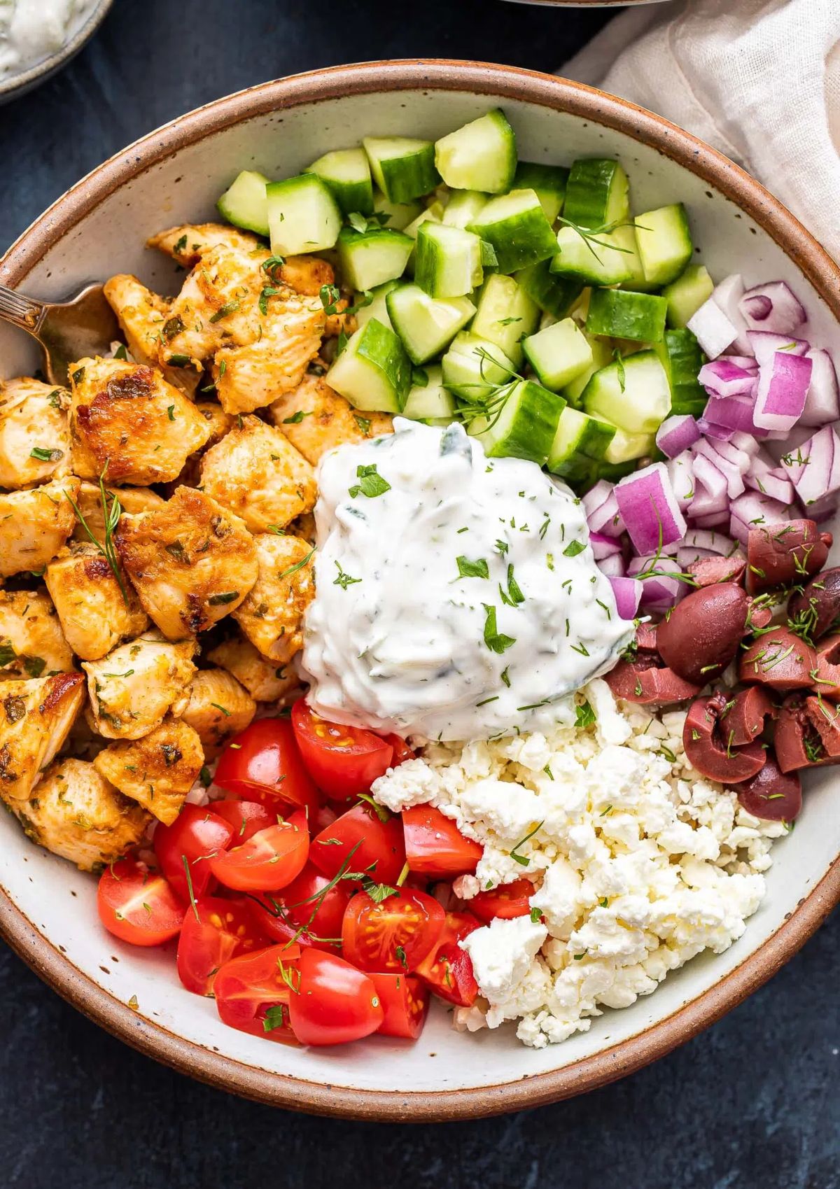 chicken gyro bowl