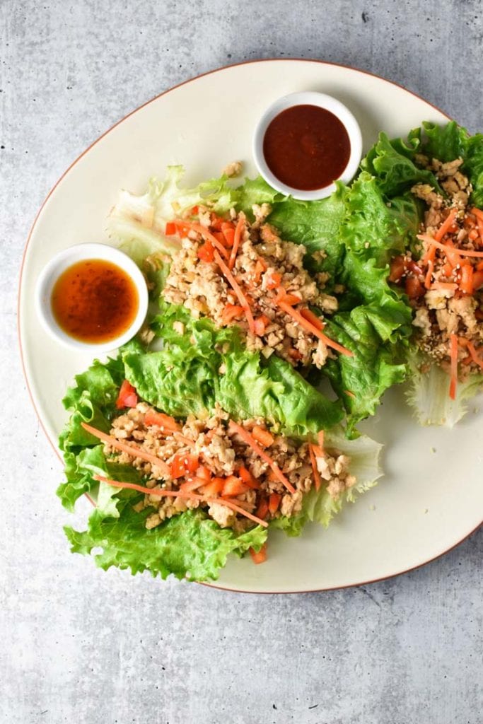 Thai chicken lettuce wraps