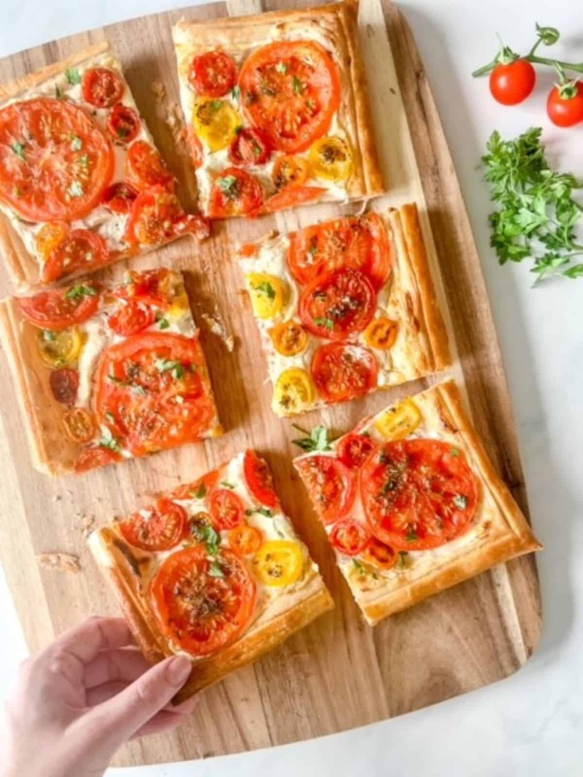 tomato tart with puff pastry