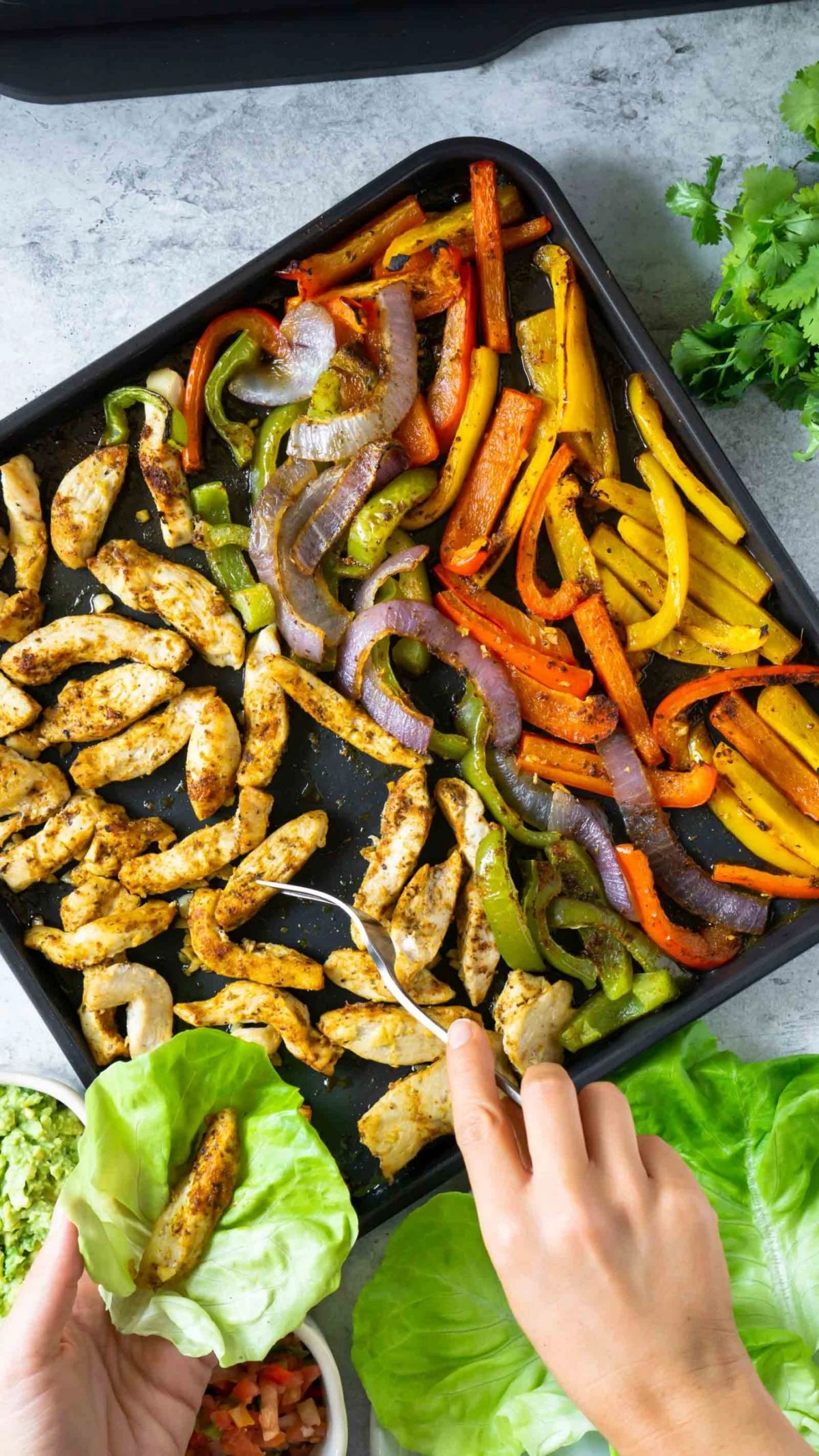 sheet pan chicken fajitas