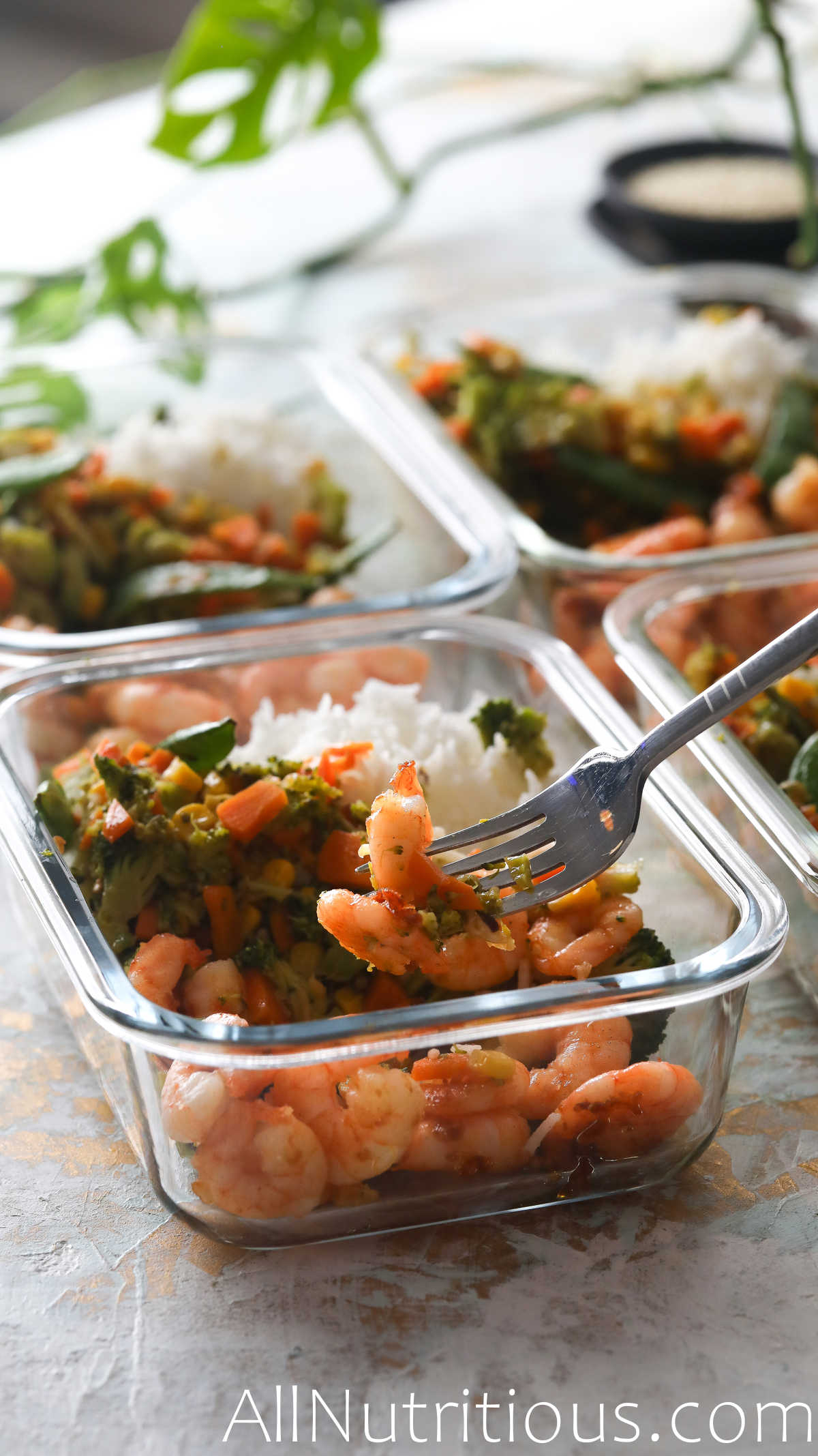 honey garlic shrimp meal prep