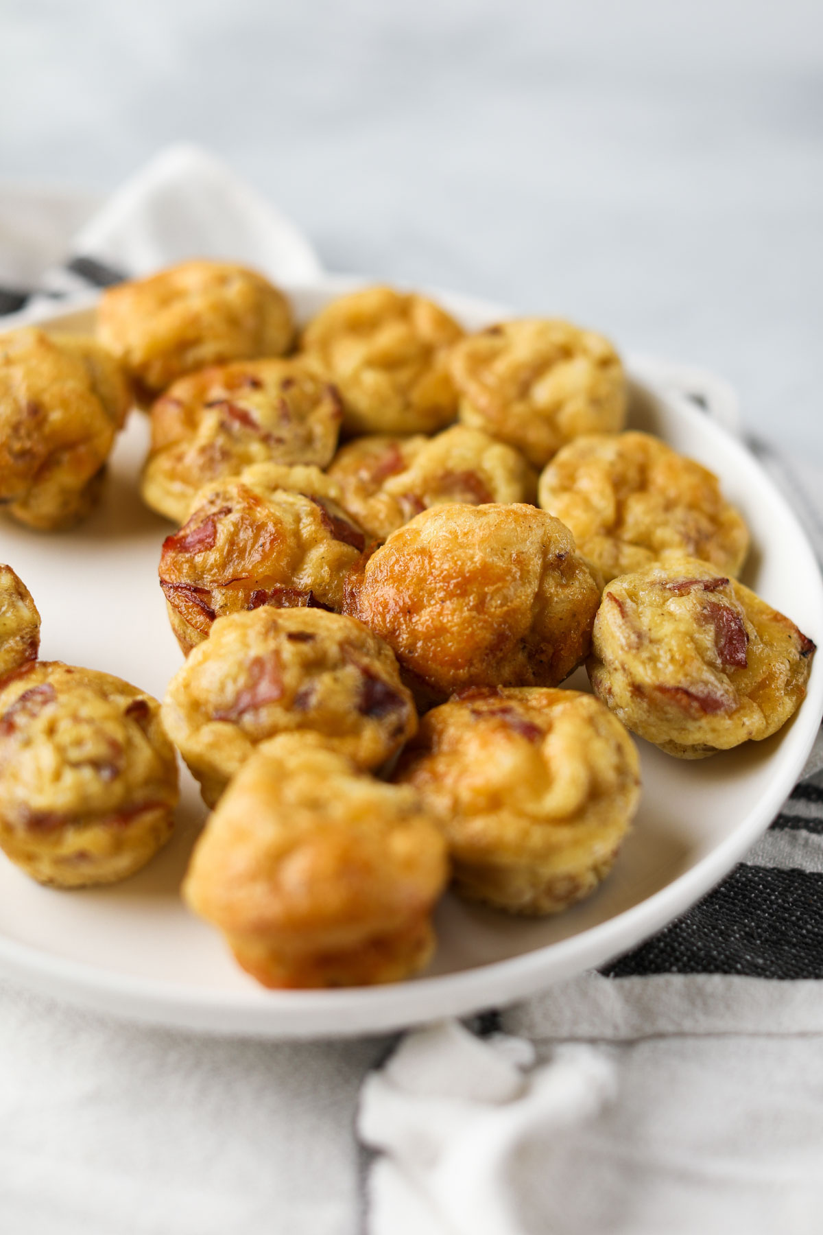 close up of egg bites on plate