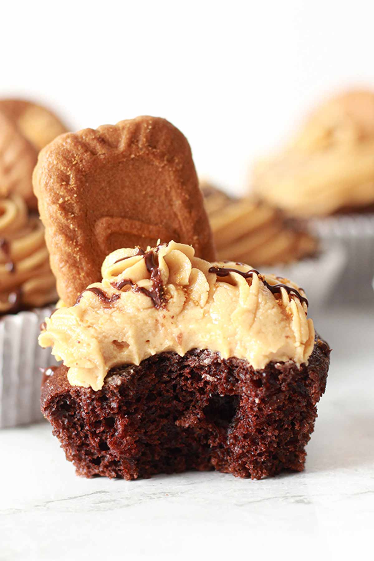 vegan chocolate biscoff cupcakes