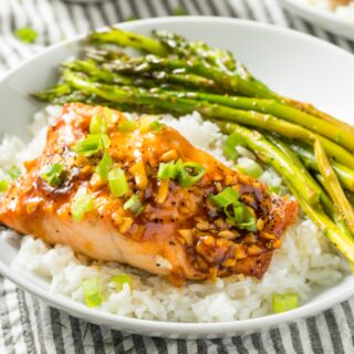 Asian salmon with Rice
