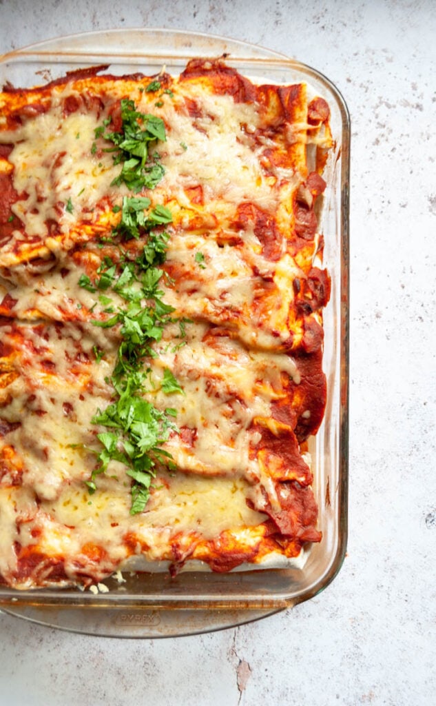 chicken and chorizo enchiladas