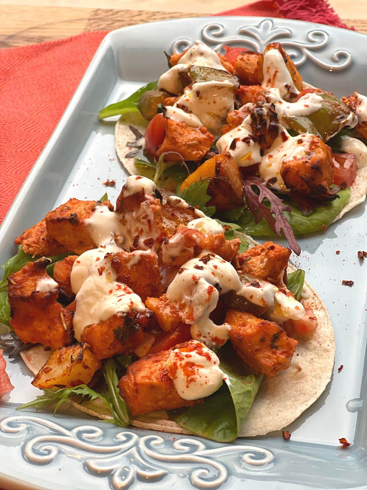 spicy chicken wraps