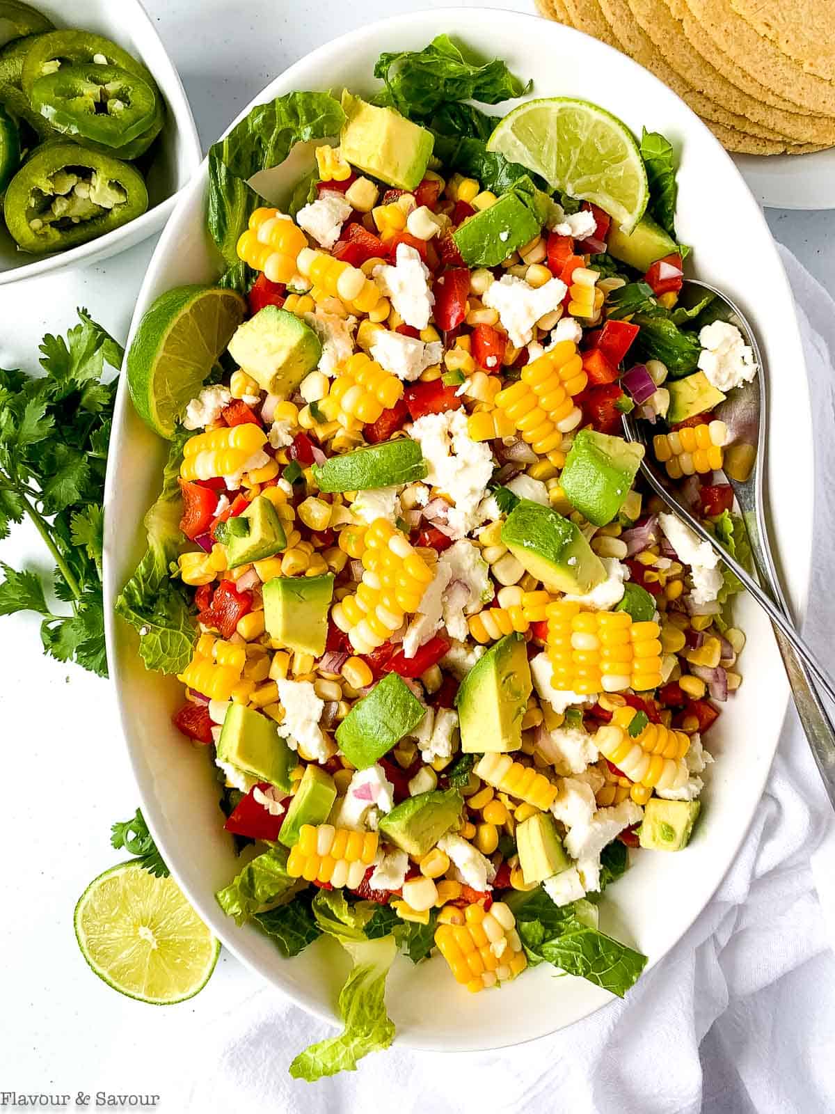 corn salad with queso fresco