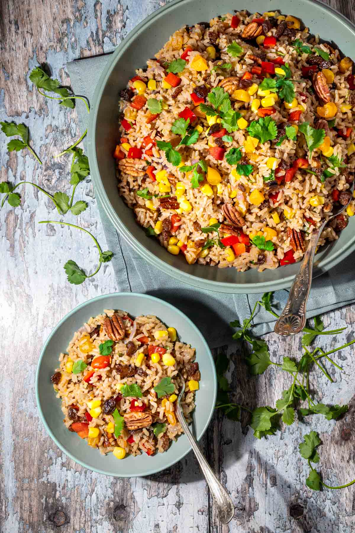 healthy brown rice salad