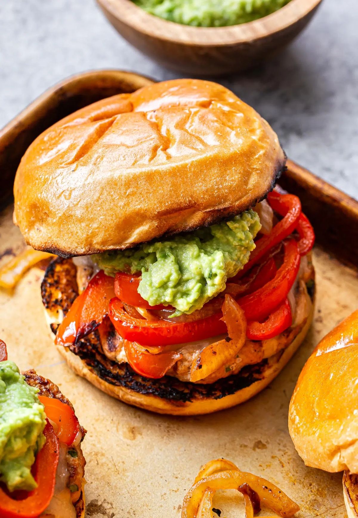 chicken fajita burgers