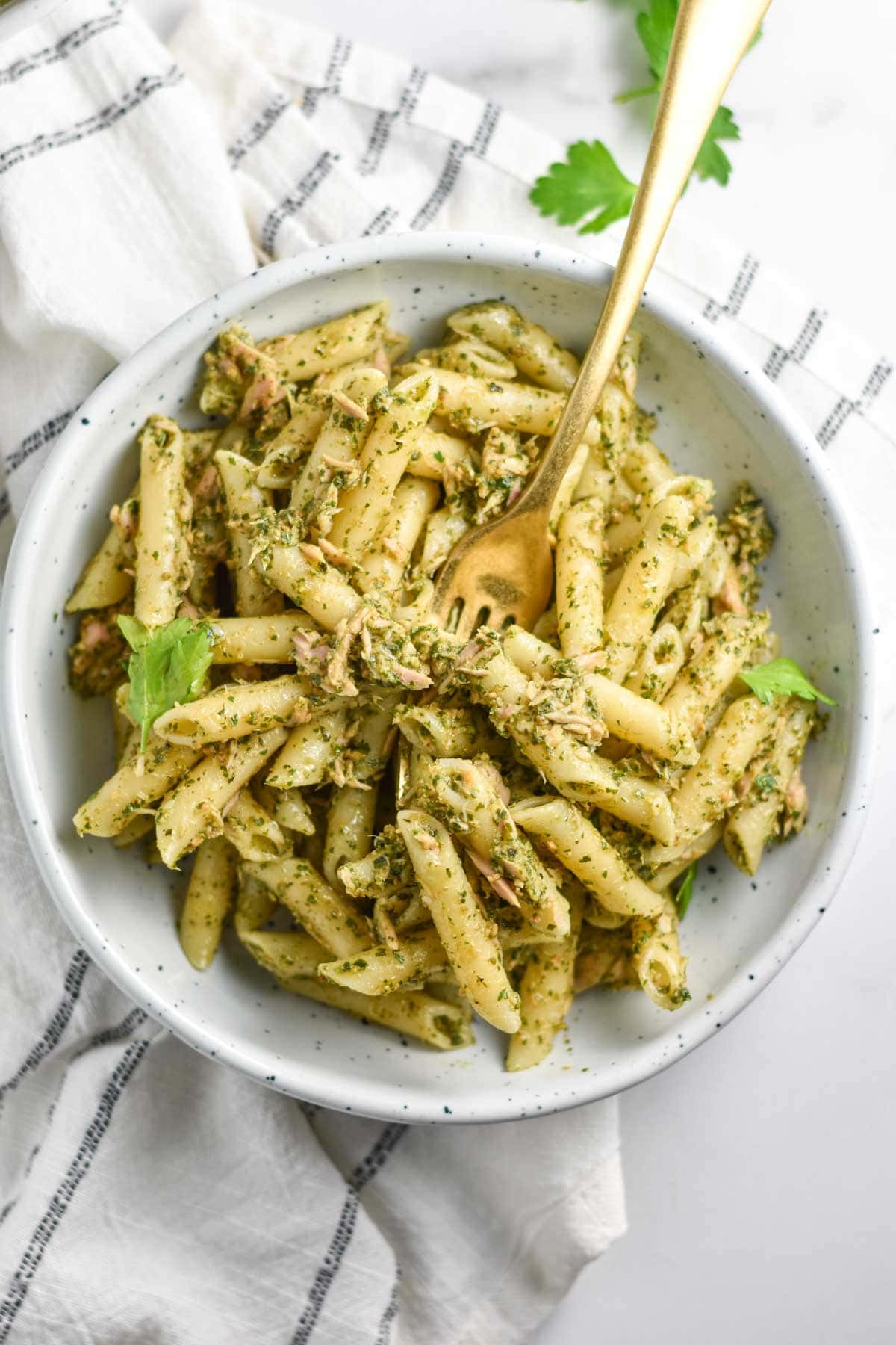 Tuna pesto pasta