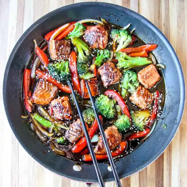 teriyaki salmon stir fry