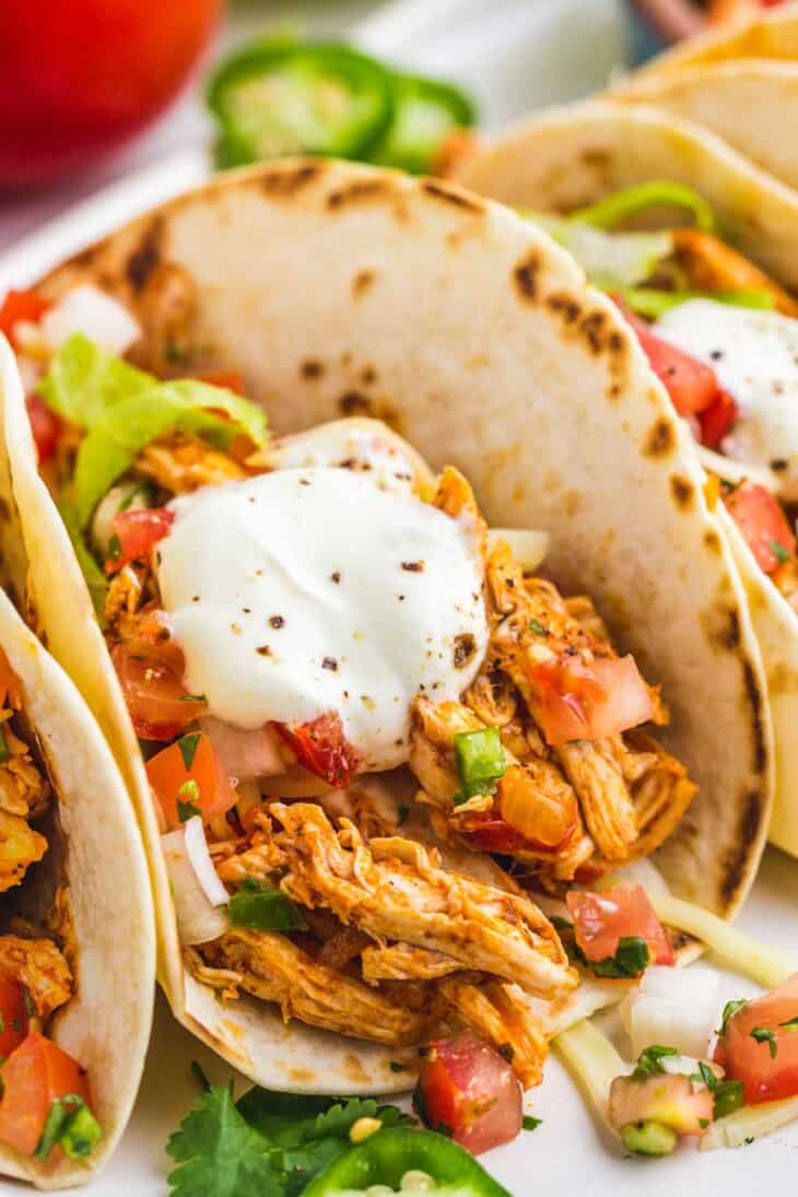 shredded chicken tacos