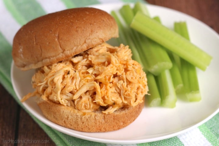 healthhy buffalo chicken sliders