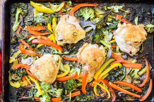 chicken thigh and vegetables