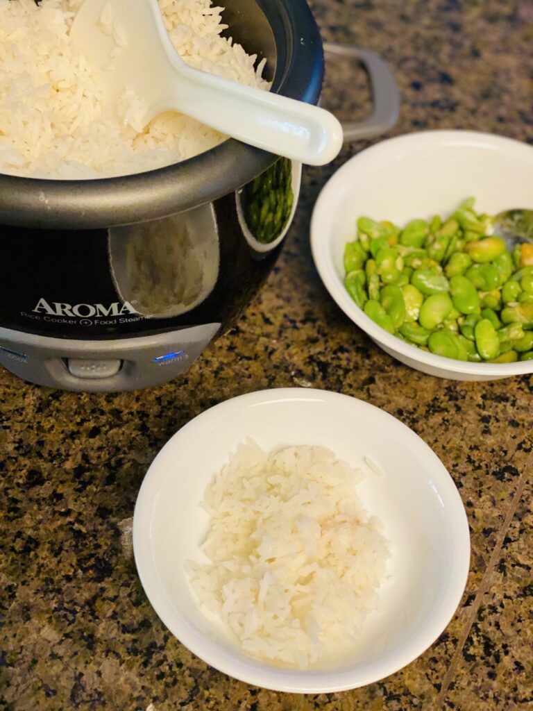 rice and fava bean salad