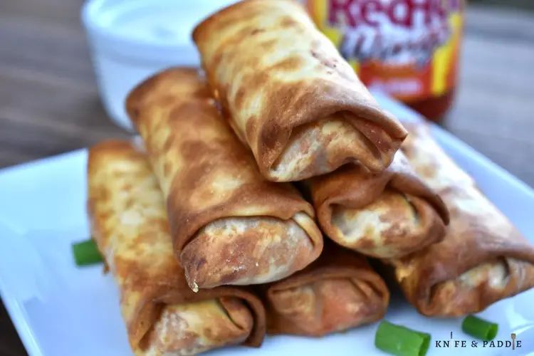 buffalo chicken egg rolls