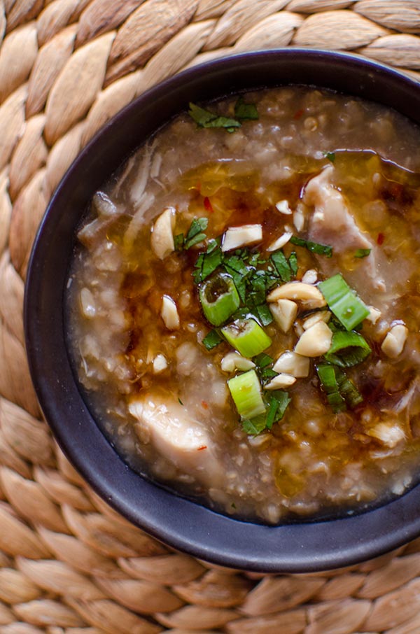 brown rice chicken congee