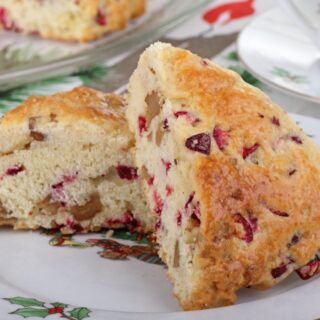 Christmas plate of cranberry and nut scones